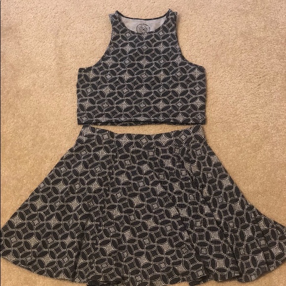 SO Dresses & Skirts - Blue Crop Top and Skirt Set